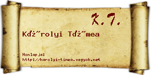 Károlyi Tímea névjegykártya